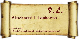 Viszkocsil Lamberta névjegykártya